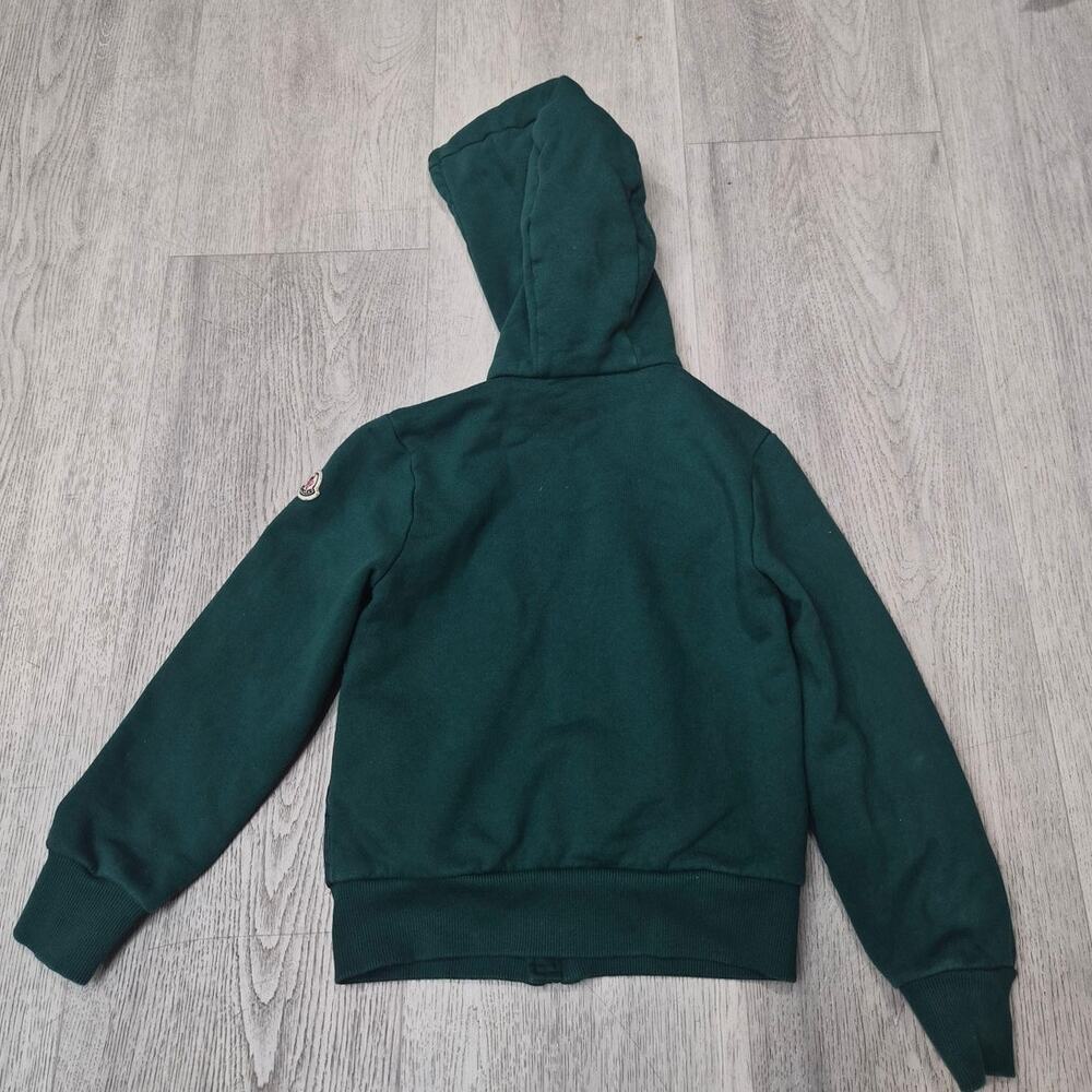 Moncler Forest Green Casual Kids Hooded Jacket With Zipper Closure - Picture 13 of 13